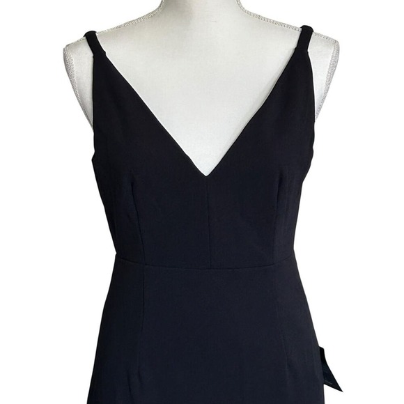 LULUS Sleeveless V-Neck Maxi Dress Stretch Lined Black Size M - Picture 3 of 9